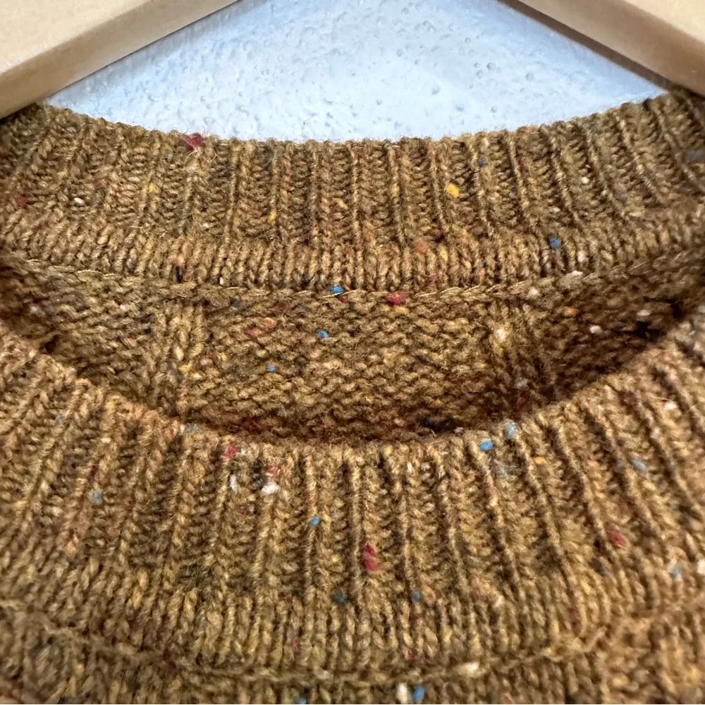 J. Crew Perfect Cable Knit Speckled Wool Blend Crewneck Sweater Women’s‎ Small
